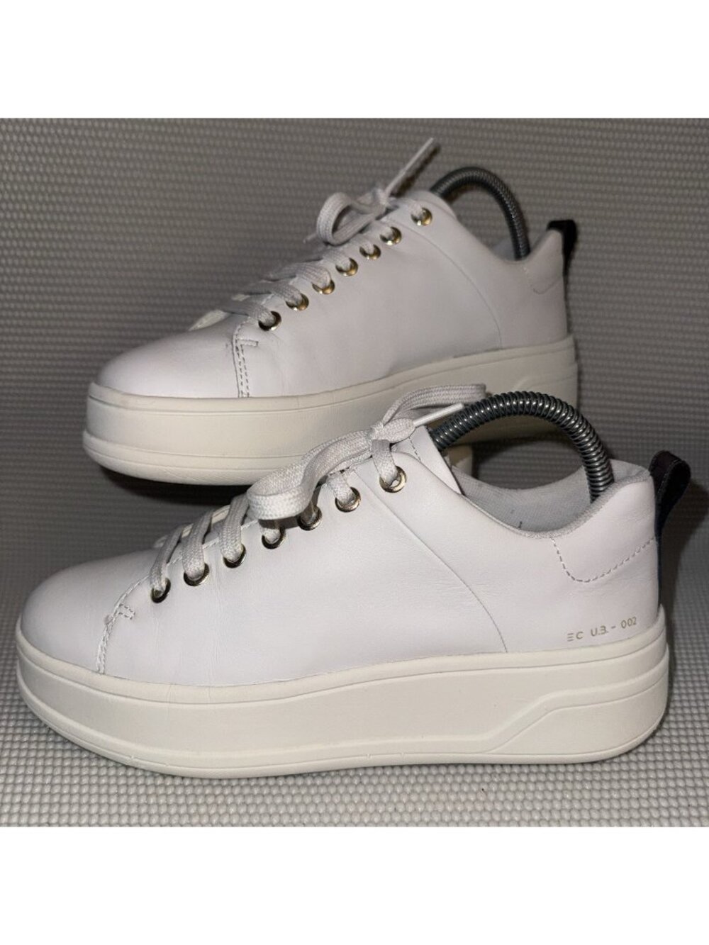Geox Spherica Ecub-2 Platform White Leather Comfy Trainers Shoes Women’s Size 8